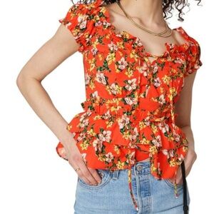 MARISSA WEBB
Magnolia Ruffle Blouse Floral Ruffle